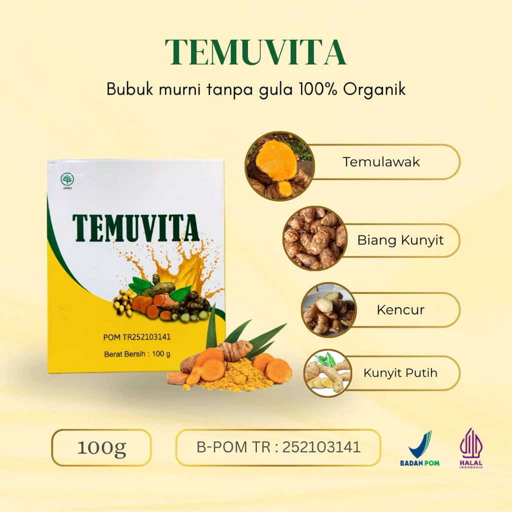 Herbal Lambung Tanpa Gula Temuvita 100 gram - Gambar 2