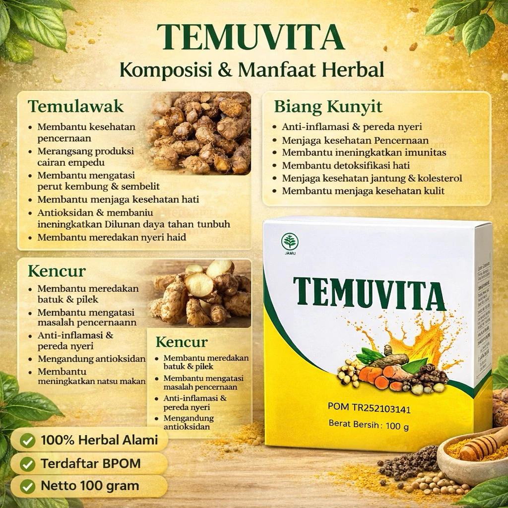Herbal Lambung Tanpa Gula Temuvita 100 gram - Gambar 4